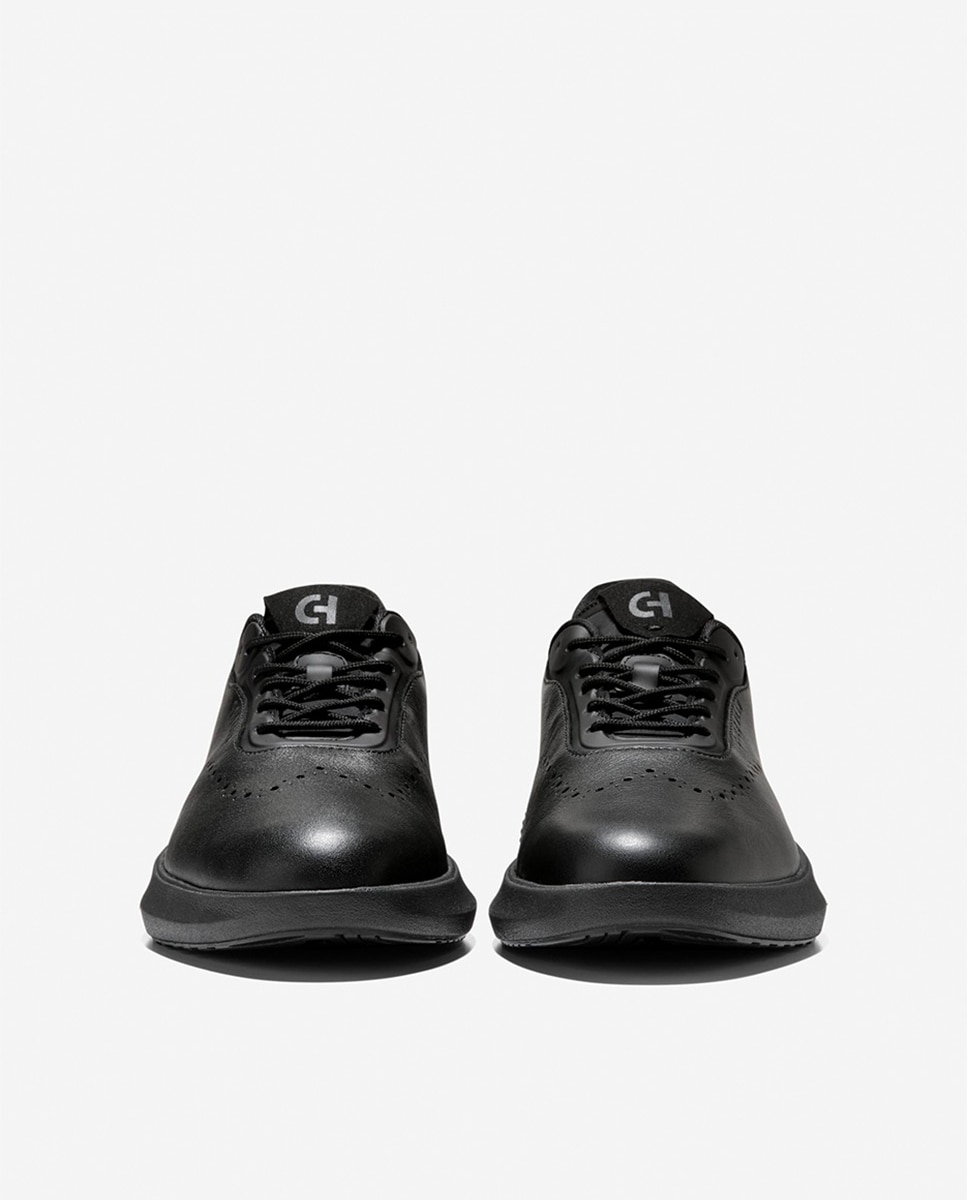 Sapatos Oxford em Pele com Sola Técnica Ligeira, Rápidos de Calçar Preto-2