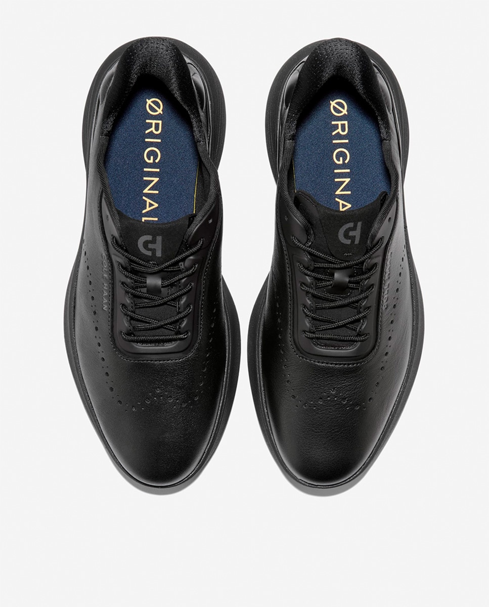 Sapatos Oxford em Pele com Sola Técnica Ligeira, Rápidos de Calçar Preto-5