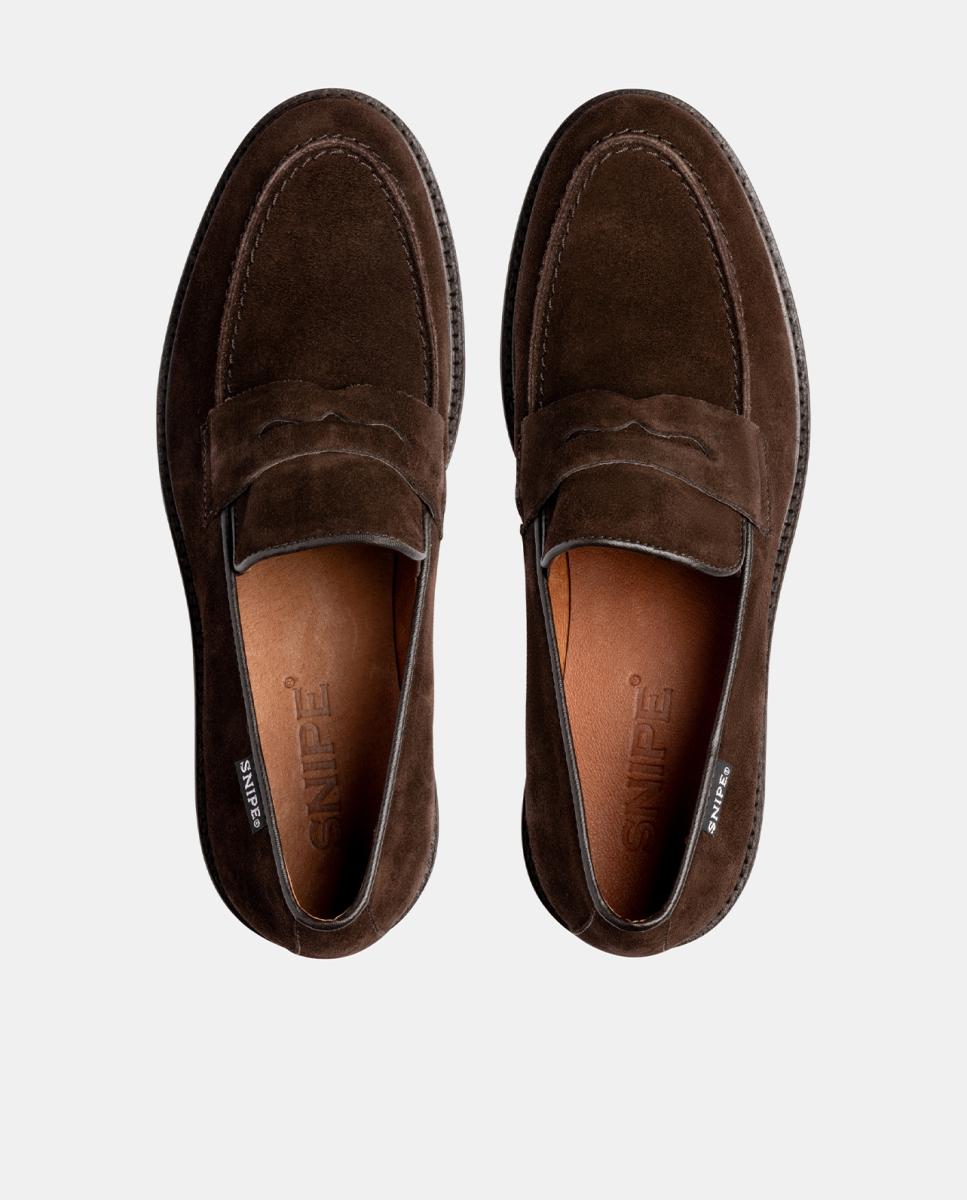 Mocassins com Travessão em Croute Castanho-escuro-3
