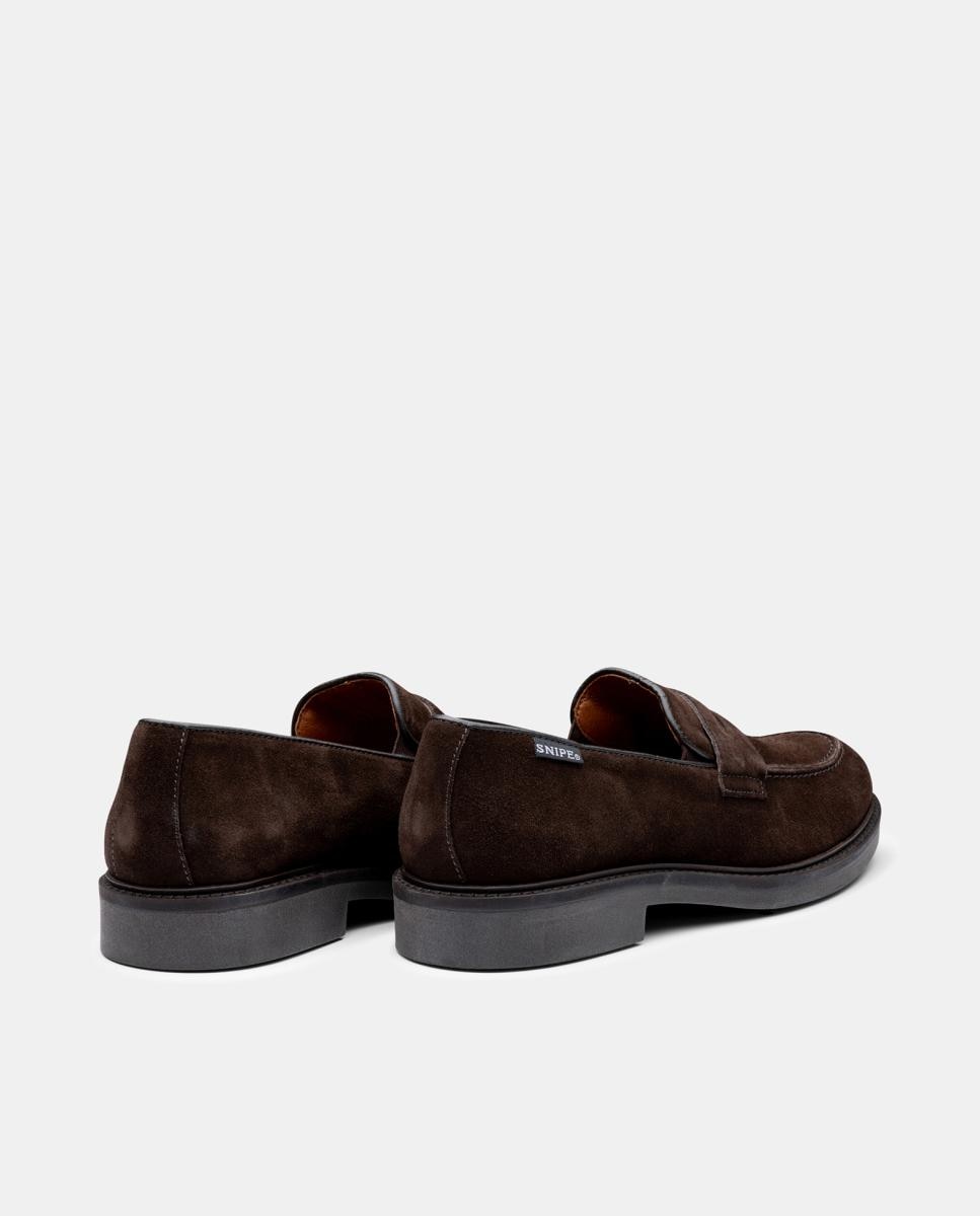 Mocassins com Travessão em Croute Castanho-escuro-4