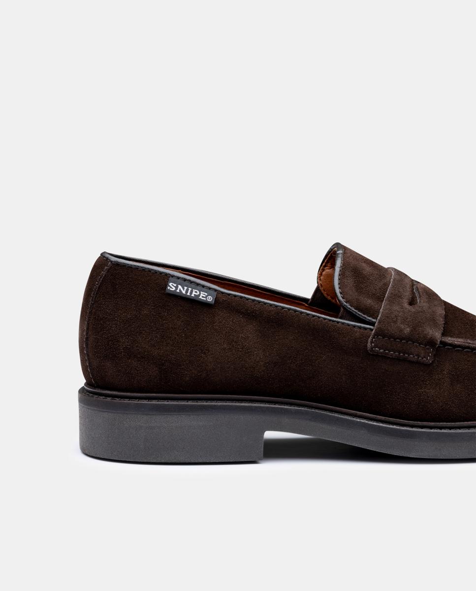 Mocassins com Travessão em Croute Castanho-escuro-5