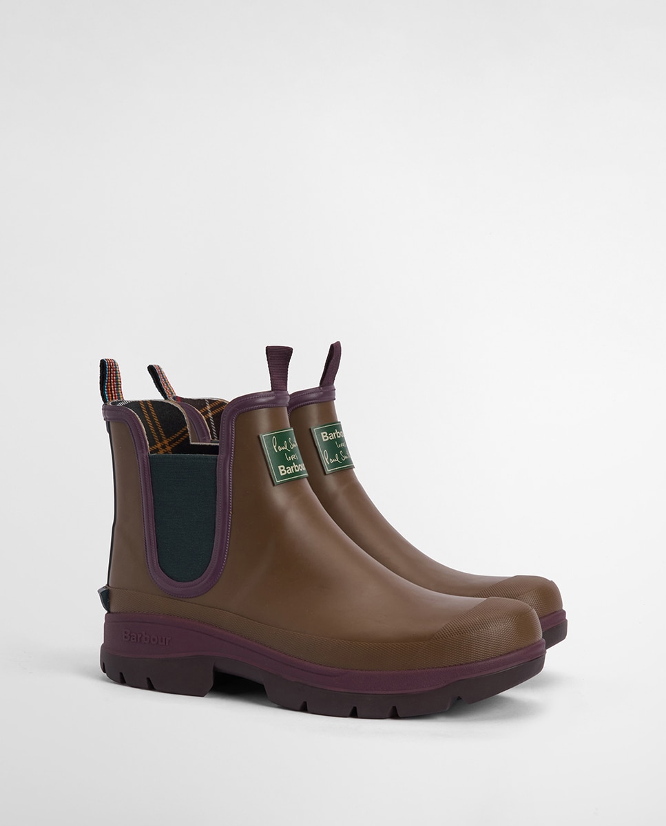 Galochas Tipo Botins da Colaboração Paul Smith Castanho-2