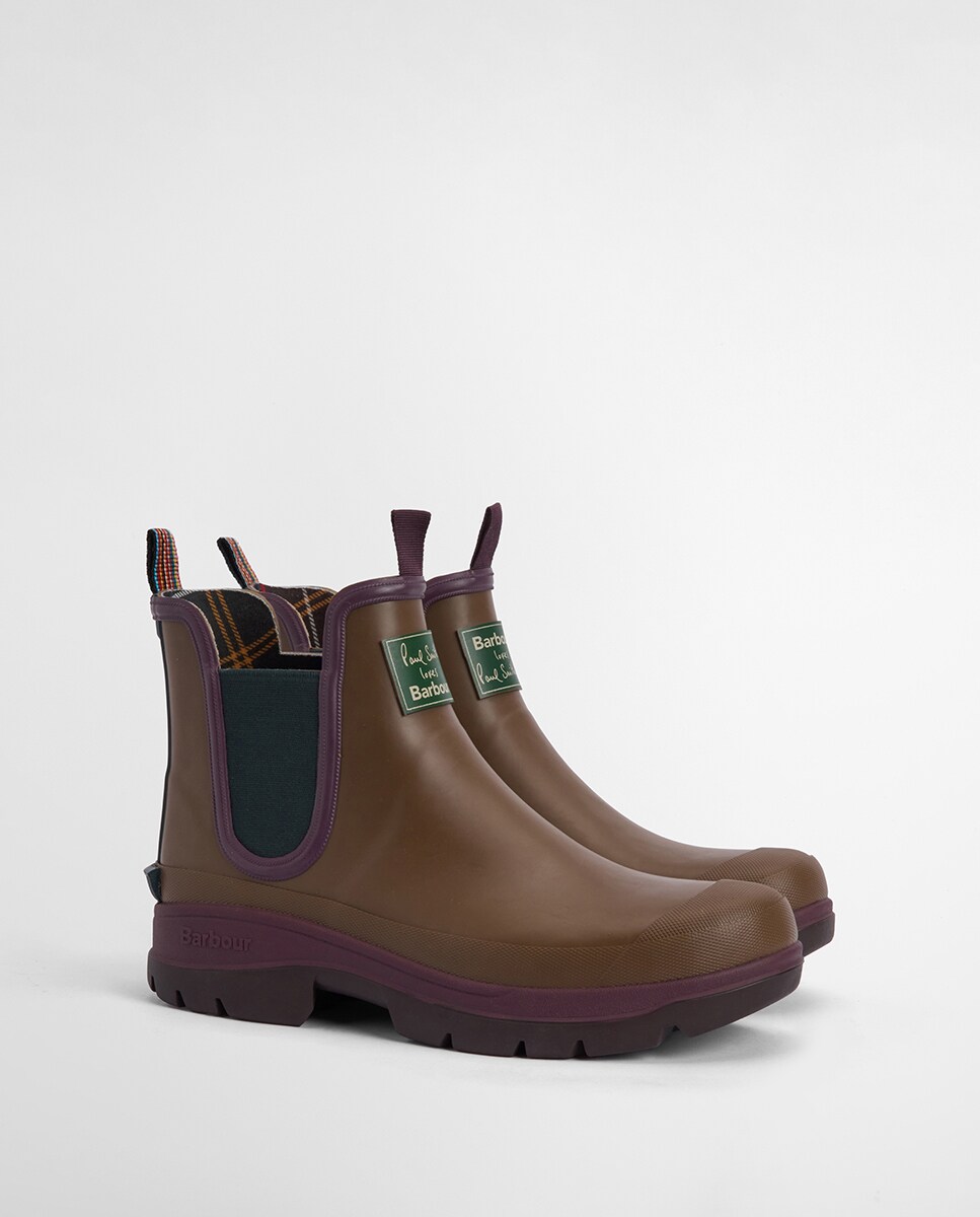 Galochas Tipo Botins da Colaboração Paul Smith Castanho-2