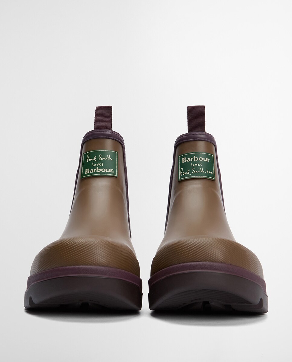 Galochas Tipo Botins da Colaboração Paul Smith Castanho-3