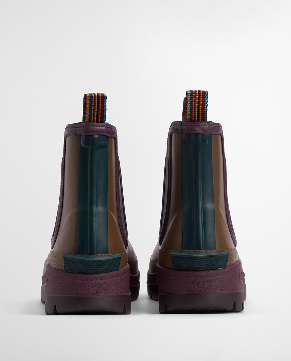 Galochas Tipo Botins da Colaboração Paul Smith Castanho-4