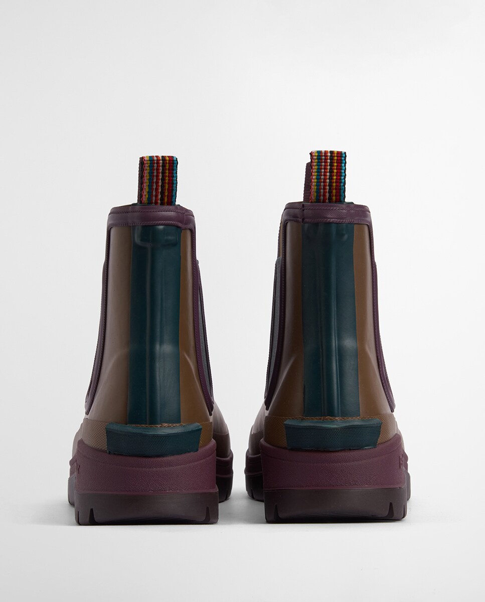 Galochas Tipo Botins da Colaboração Paul Smith Castanho-4