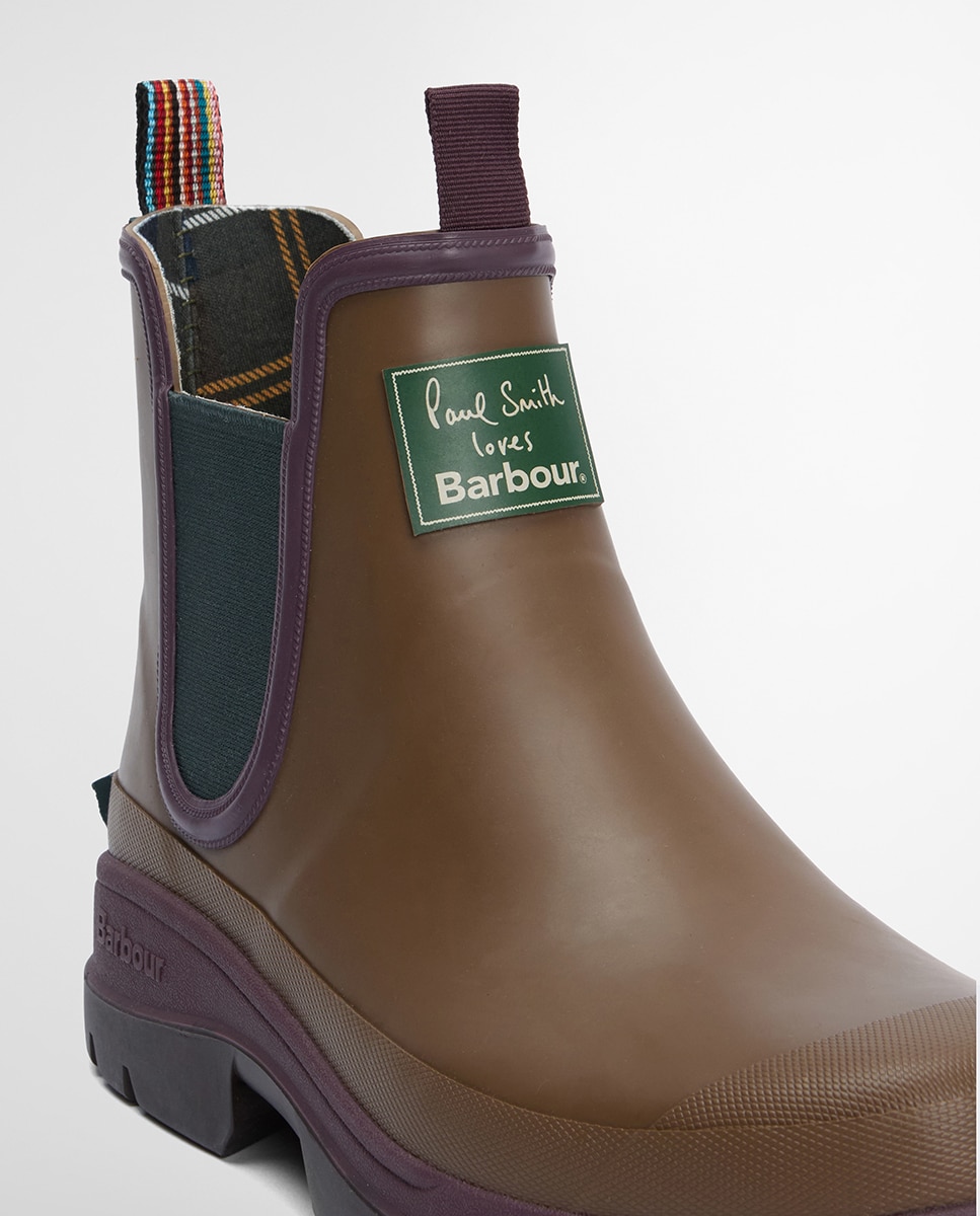 Galochas Tipo Botins da Colaboração Paul Smith Castanho-5