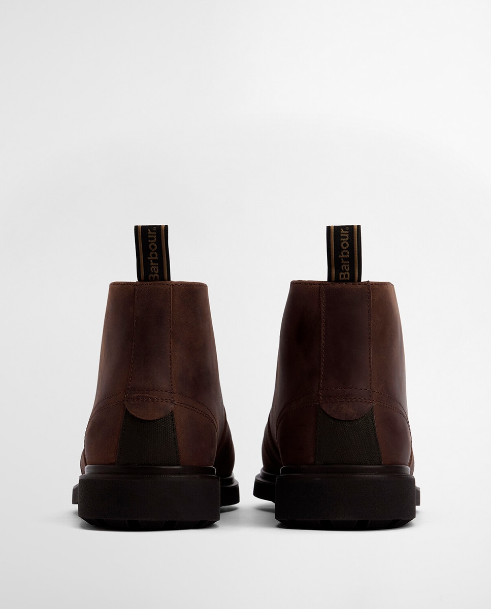 Botas Tipo Chukka Enceradas de Couro Castanho-escuro-2