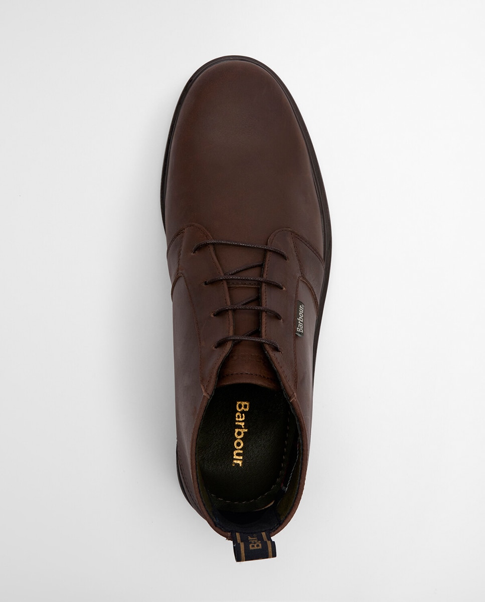 Botas Tipo Chukka Enceradas de Couro Castanho-escuro-6