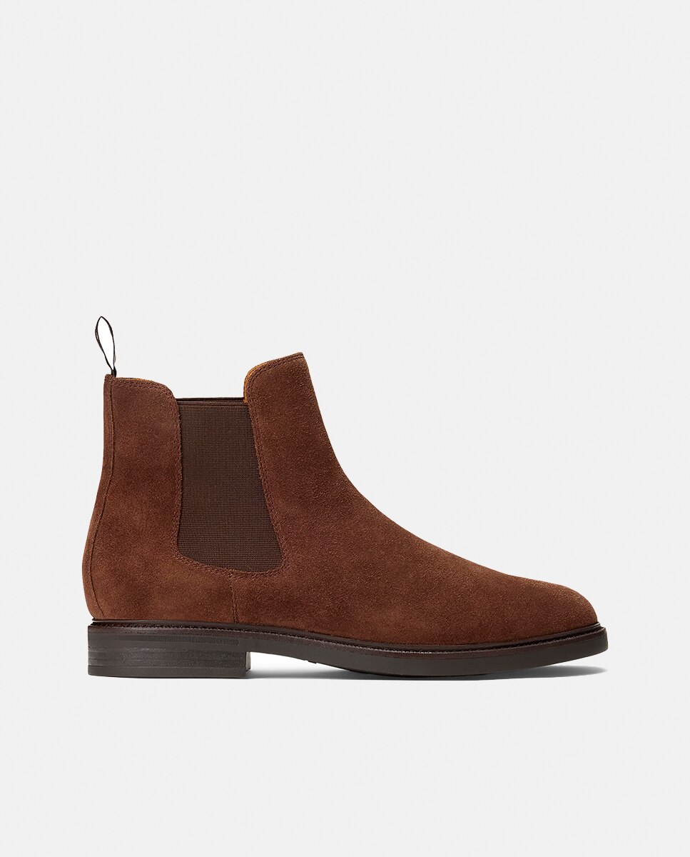 Botas Asher Tipo Chelsea em Pele Castanho-escuro-1