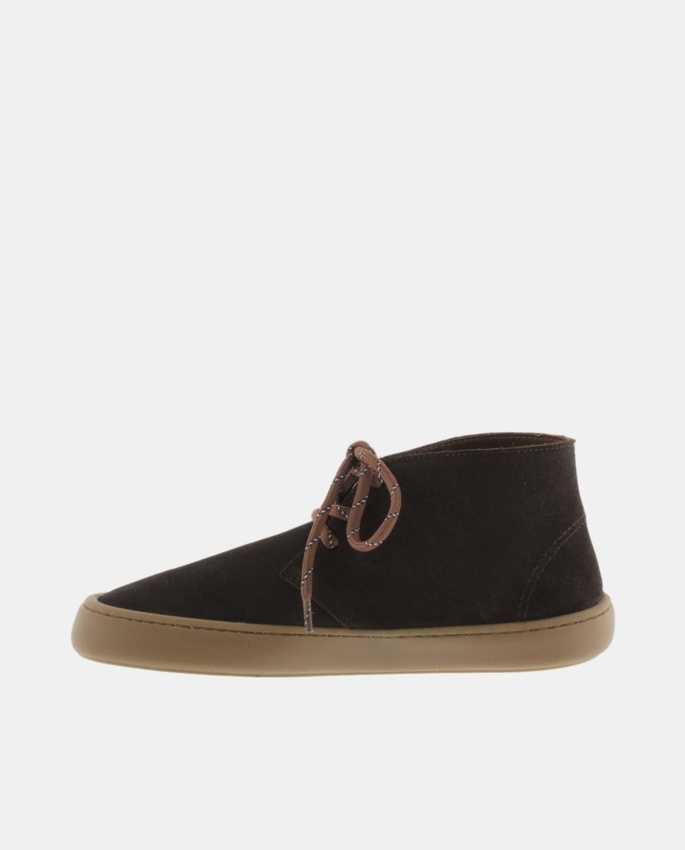 Botins Unissexo Barefoot de Croute com Atacadores Redondos e Sola Caramelo Castanho-escuro-3