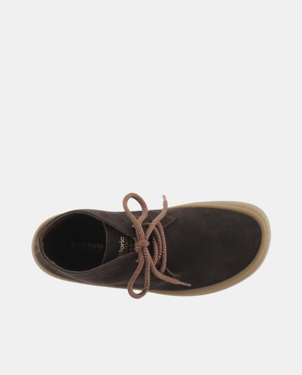 Botins Unissexo Barefoot de Croute com Atacadores Redondos e Sola Caramelo Castanho-escuro-4