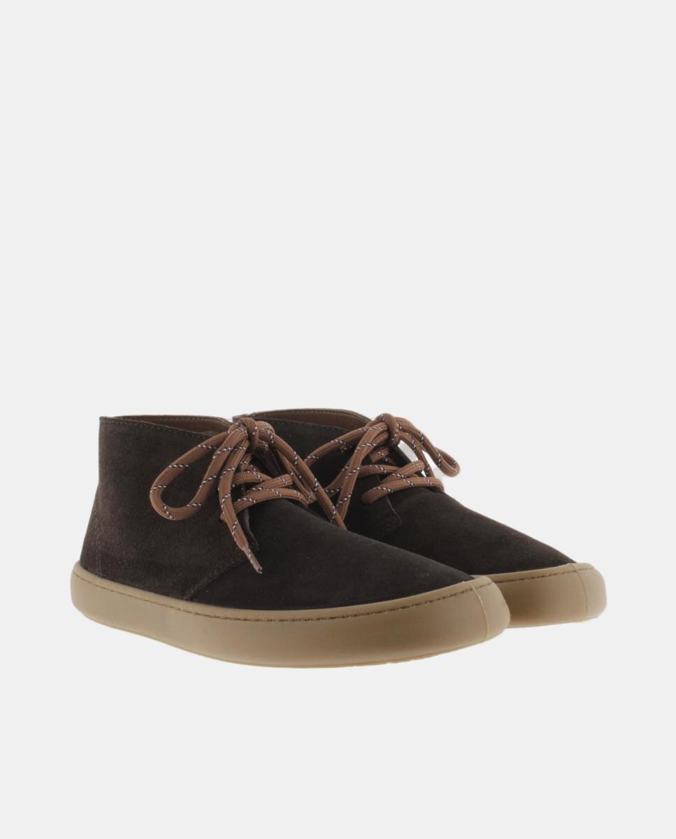 Botins Unissexo Barefoot de Croute com Atacadores Redondos e Sola Caramelo Castanho-escuro-5