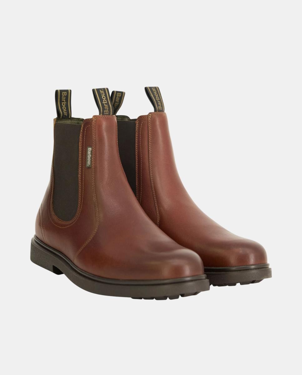 Bota de hombre de cuero encerada estilo Dealer - Barbour - Marrón Marrón-4