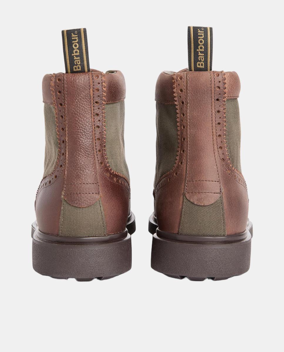 Botas de hombre de piel con panel de lona - Barbour - Marrón oscuro Marrón oscuro-5