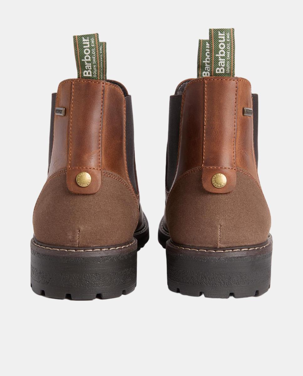 Botas tipo chelsea de pele impermeável Castanho-3