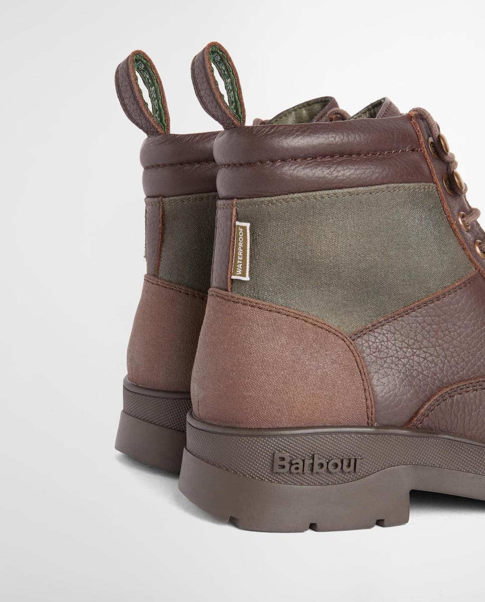 Bota de hombre de piel impermeable con cordones - Barbour - Marrón oscuro Marrón oscuro-5