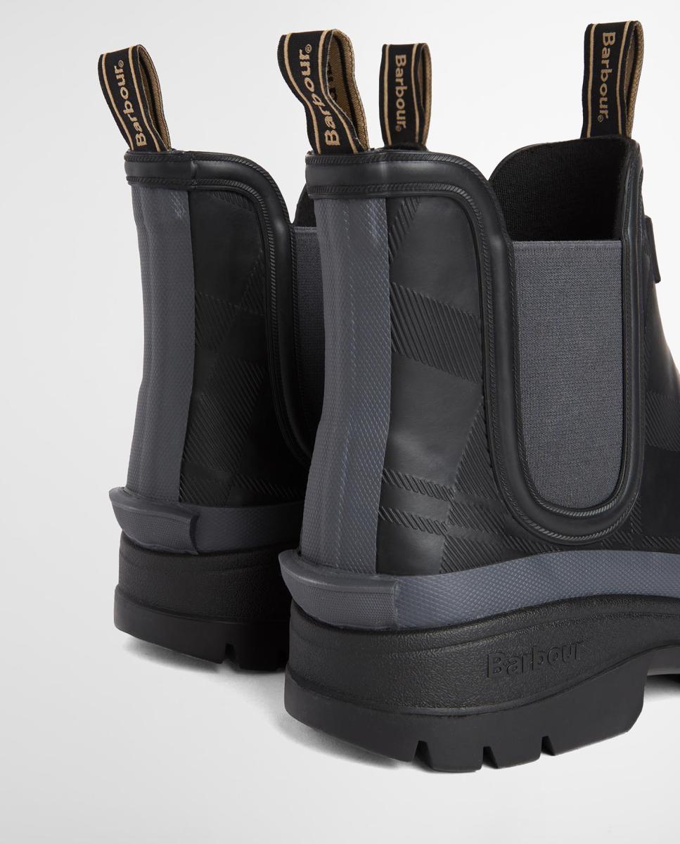 Bota impermeável tipo chelsea com relevo tartan Preto-4