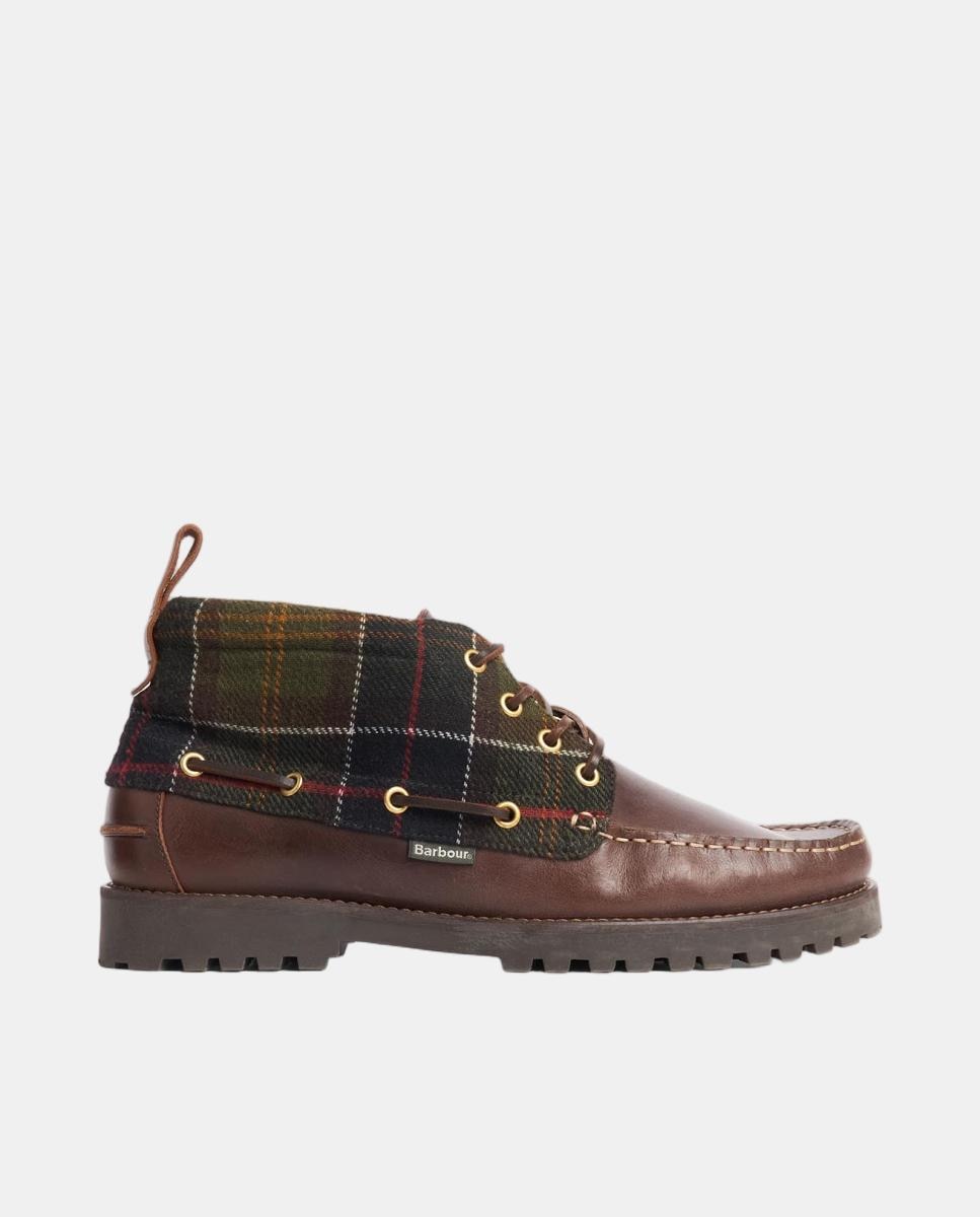 Imagen 0 de Bota de hombre tipo chukka encerada de cuero Marrón oscuro