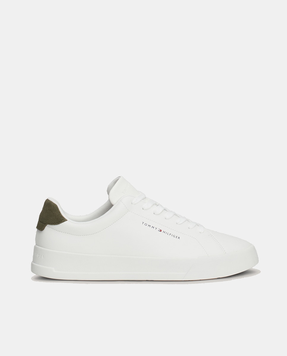 Sapatilhas Court em Pele Branco-1