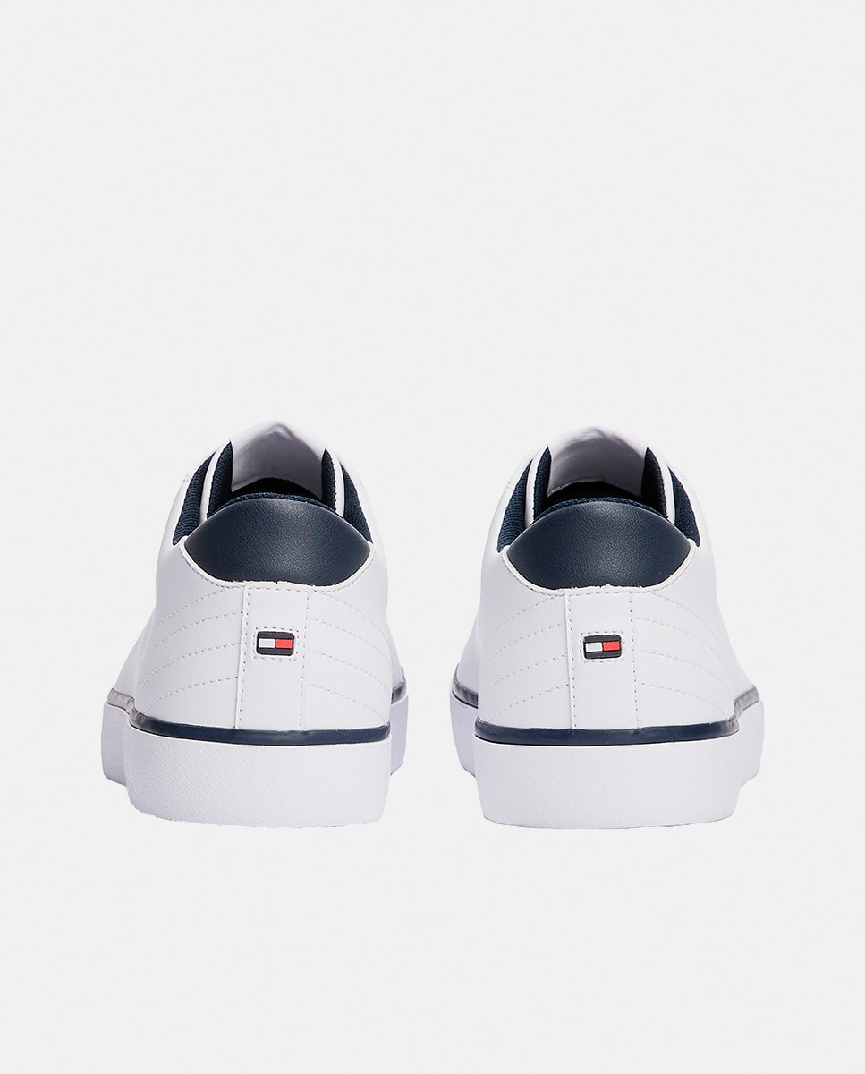 Sapatilhas em Pele com Logótipo e Contraste Branco-2