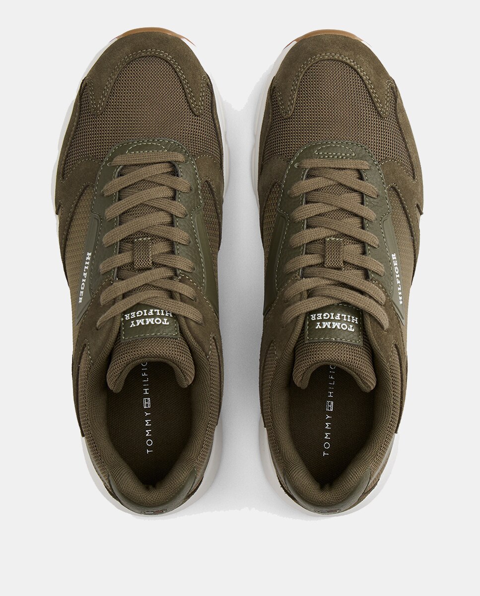 Sapatilhas Running Mix com Logótipo Verde-escuro-3