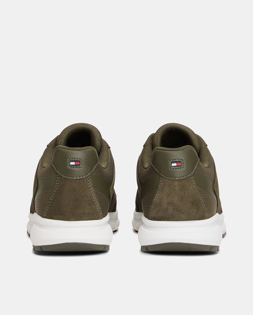 Sapatilhas Running Mix com Logótipo Verde-escuro-4