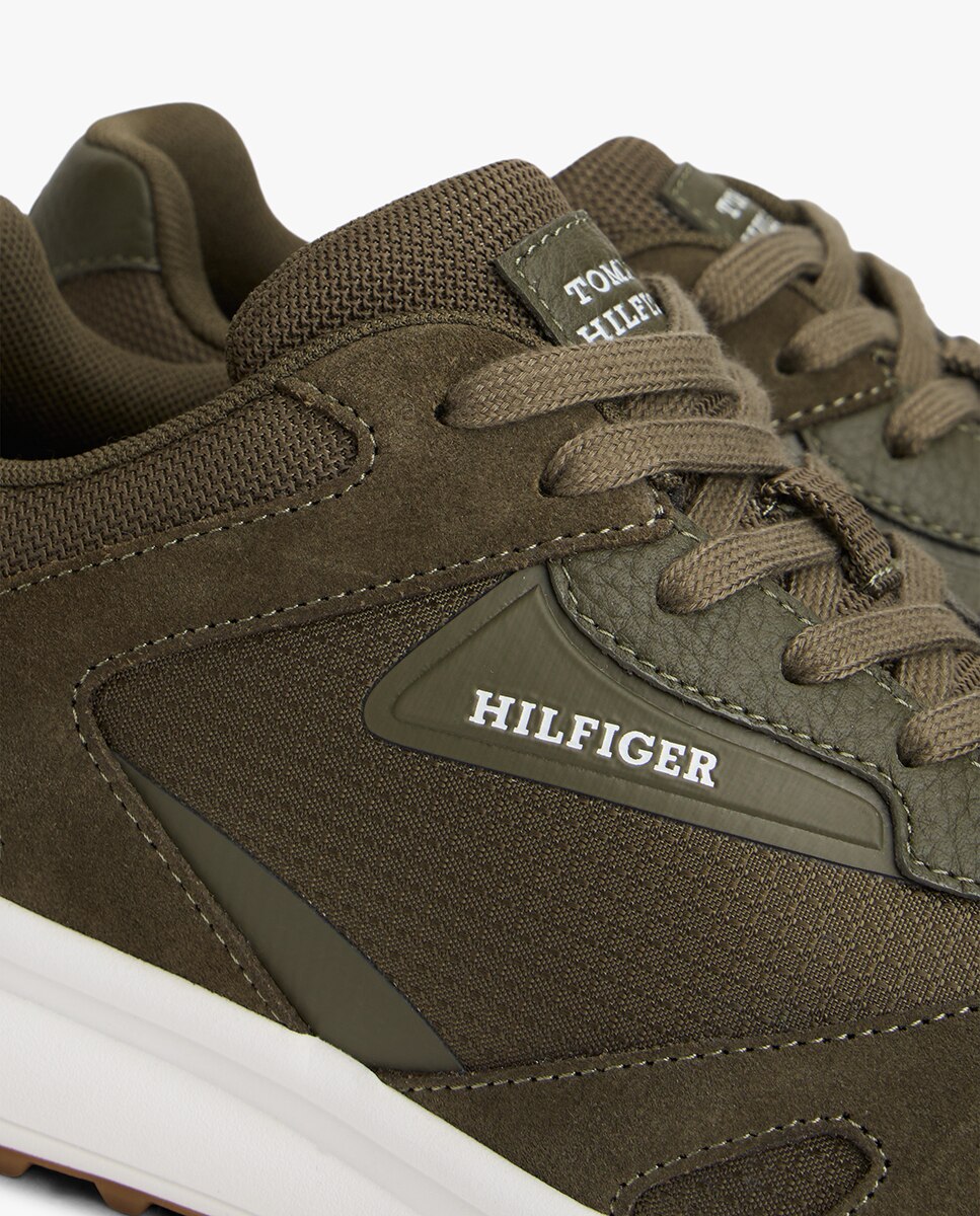 Sapatilhas Running Mix com Logótipo Verde-escuro-6