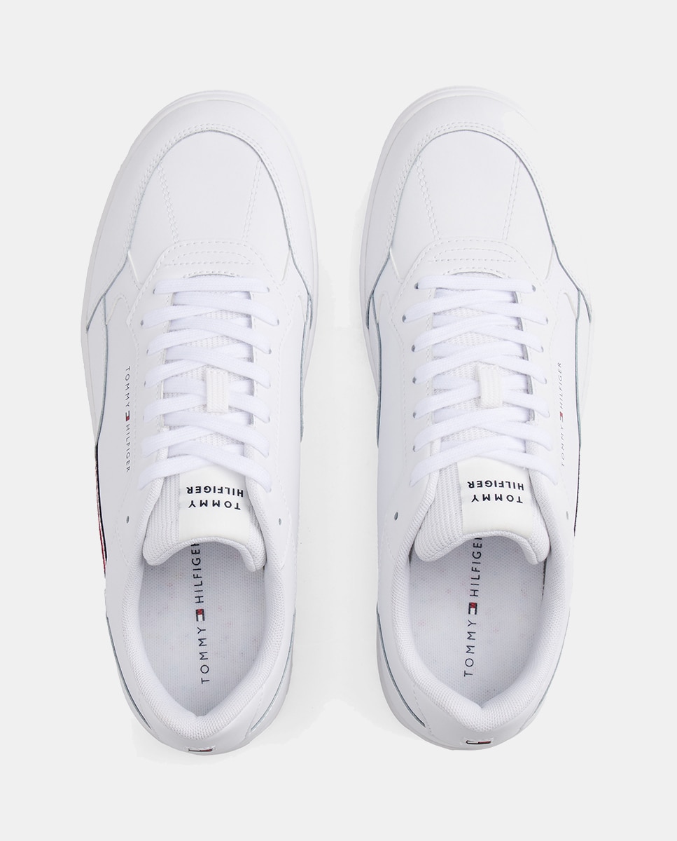 Sapatilhas de Basquetebol em Pele com Bandeira Branco-3