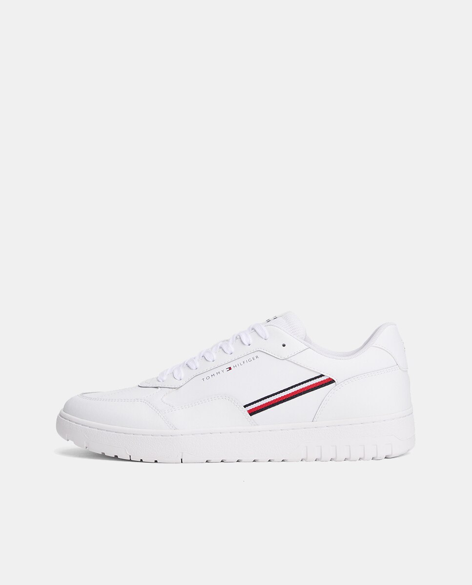 Sapatilhas de Basquetebol em Pele com Bandeira Branco-7