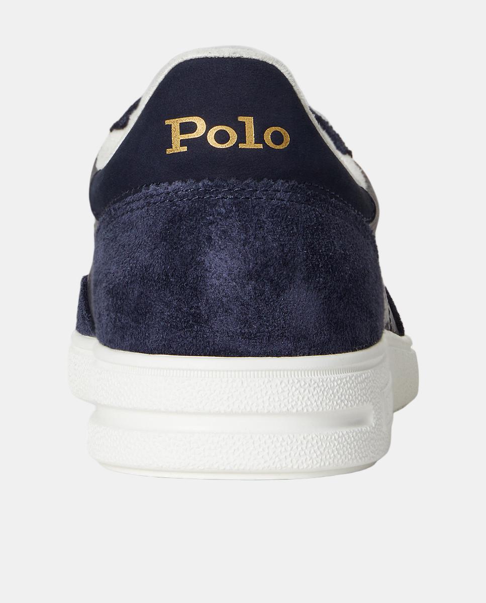 Sapatilhas Baixas Bedford em Pele Azul-marinho-3