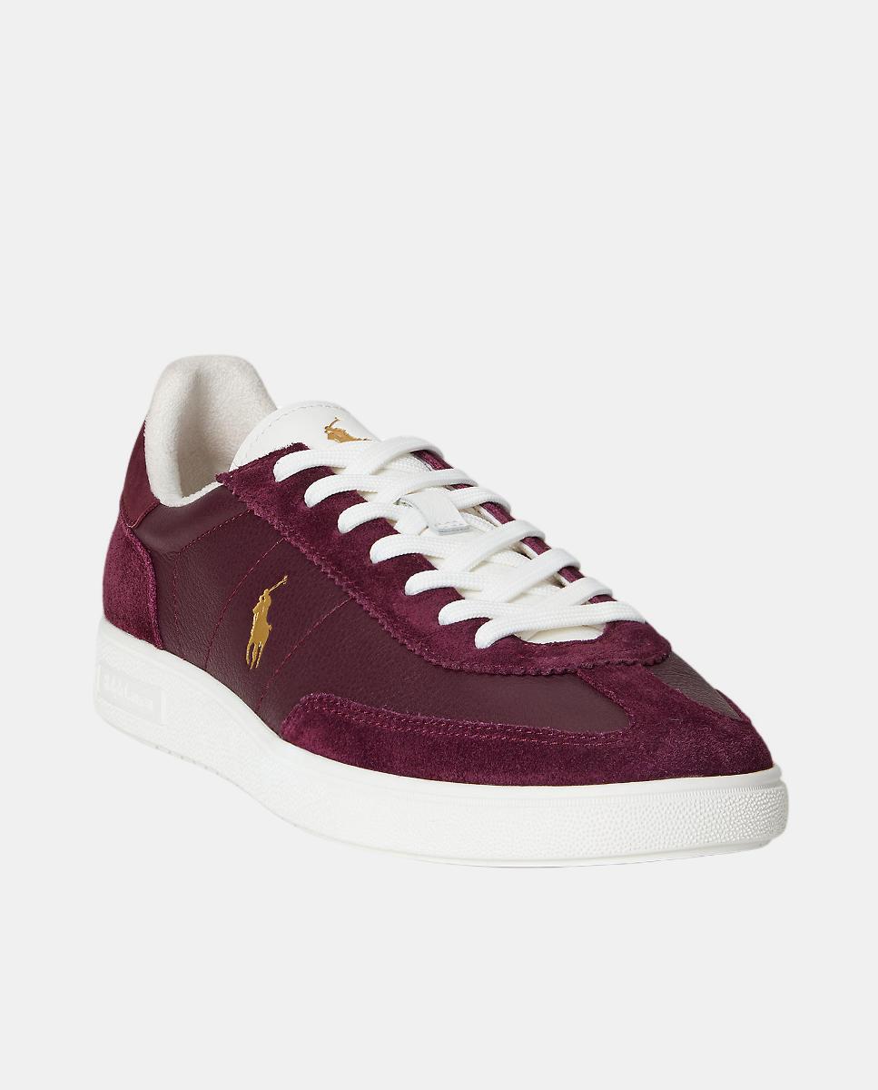 Sapatilhas Baixas Bedford em Pele Vermelho/Grená-2