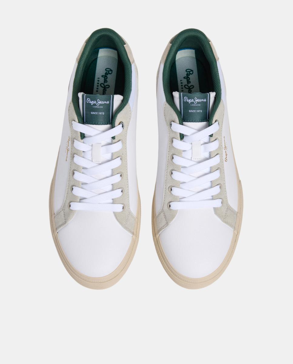 Zapatilla vulcanizada de corte bajo acolchado y detalles en contraste de color. - Pepe Jeans - Blanco roto Blanco roto-2