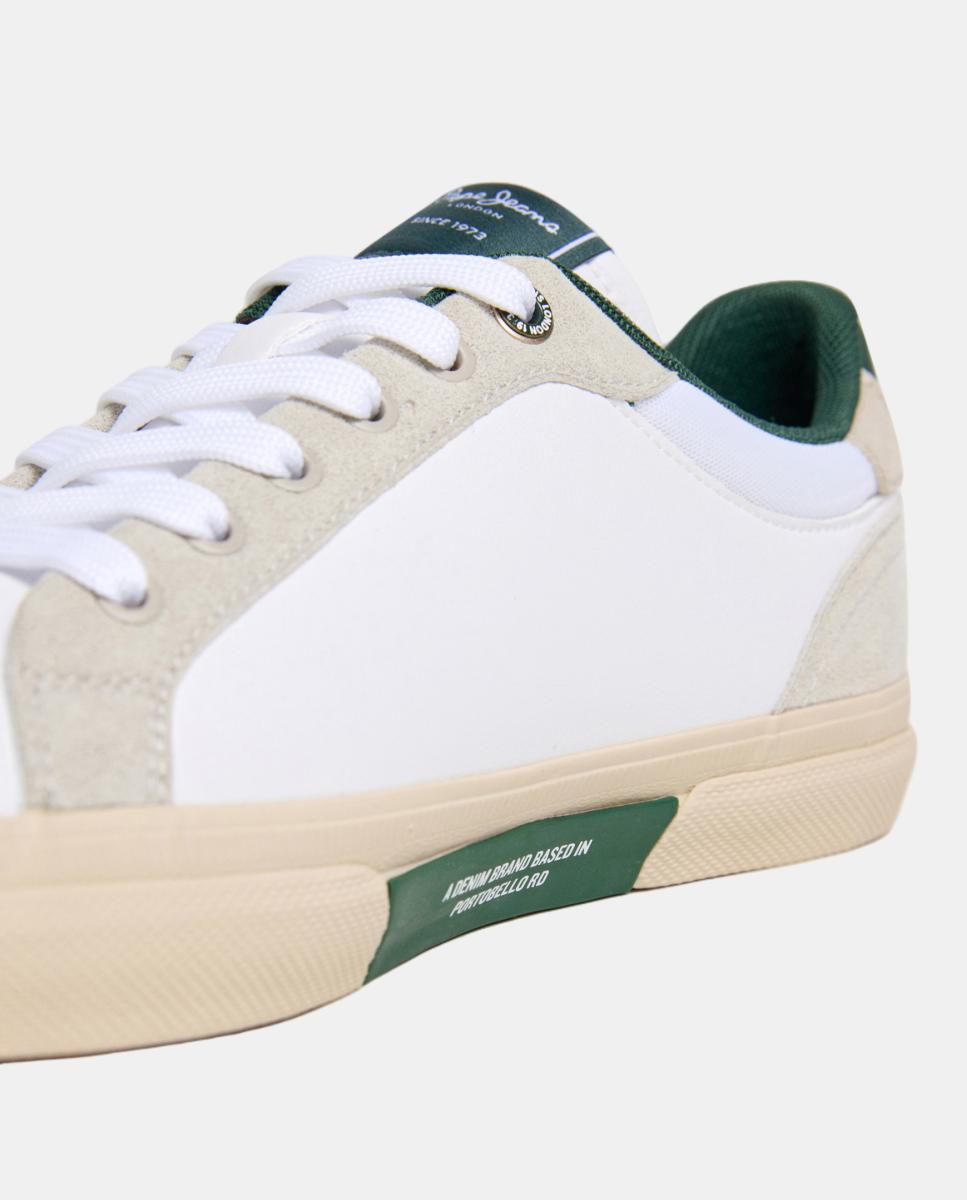 Zapatilla vulcanizada de corte bajo acolchado y detalles en contraste de color. - Pepe Jeans - Blanco roto Blanco roto-5