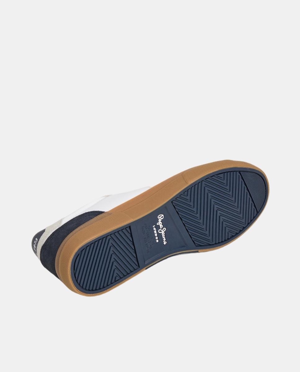 Zapatilla vulcanizada de corte bajo acolchado y detalles en contraste de color. - Pepe Jeans - Blanco hielo Blanco hielo-6