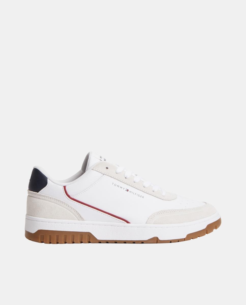 Tommy Hilfiger - Zapatilla tipo basket de piel de hombre con logo.