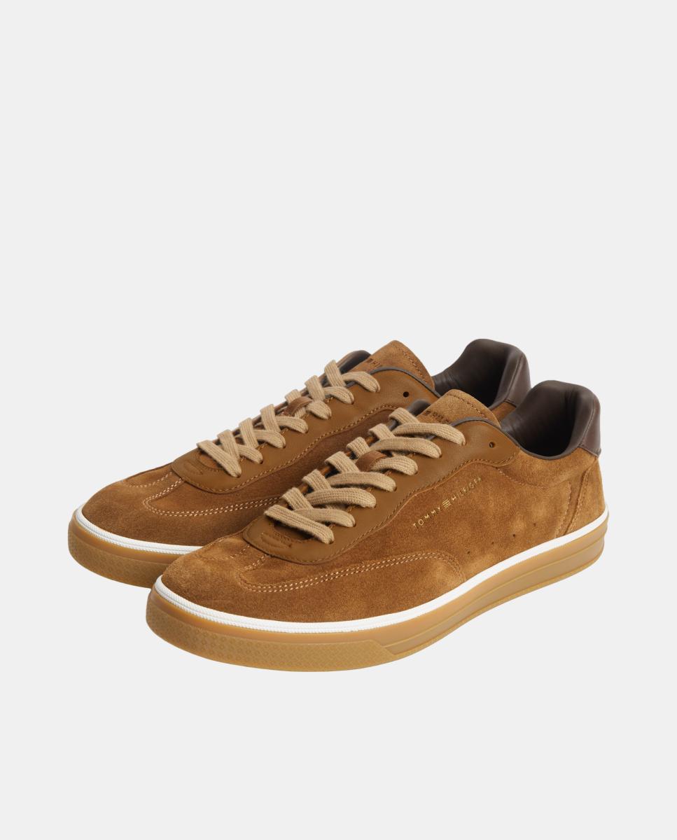 Zapatilla de hombre TH Lo Lux de piel - Tommy Hilfiger - Marrón Marrón-2