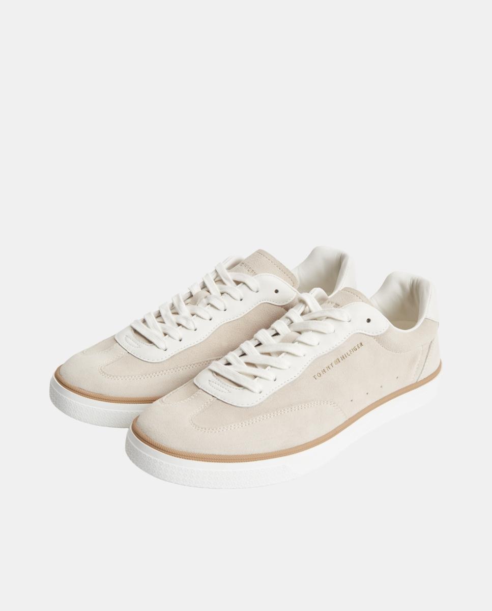 Zapatilla de hombre TH Lo Lux de piel - Tommy Hilfiger - Beige Beige-3