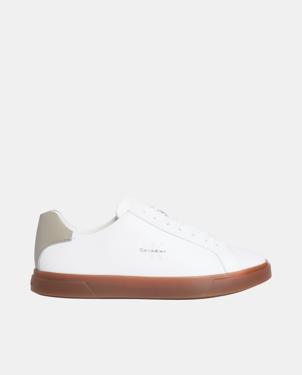 Calvin Klein - Zapatillas de piel suela caramelo Calvin Klein.