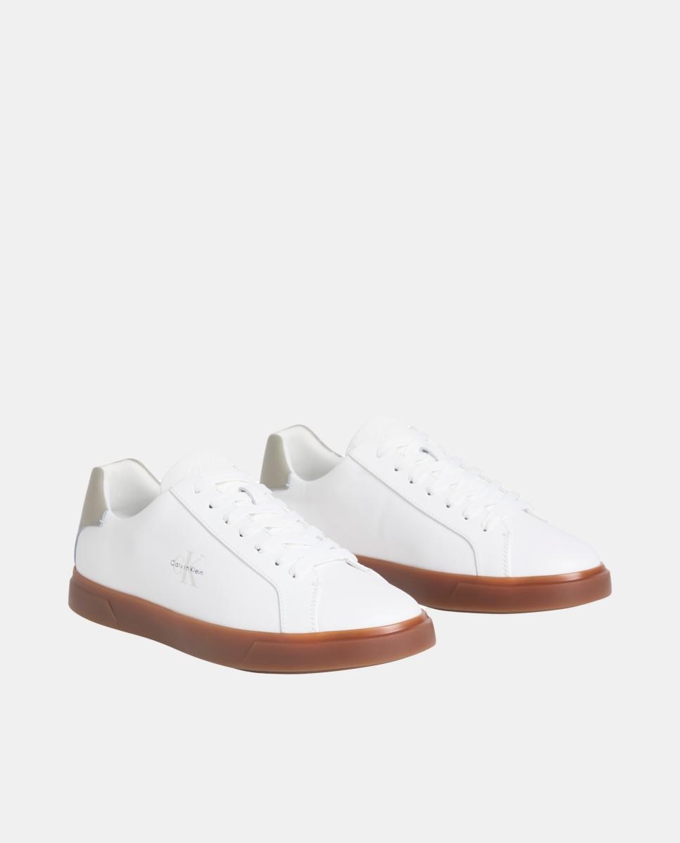 Zapatillas de piel suela caramelo Calvin Klein - Blanco Blanco-2