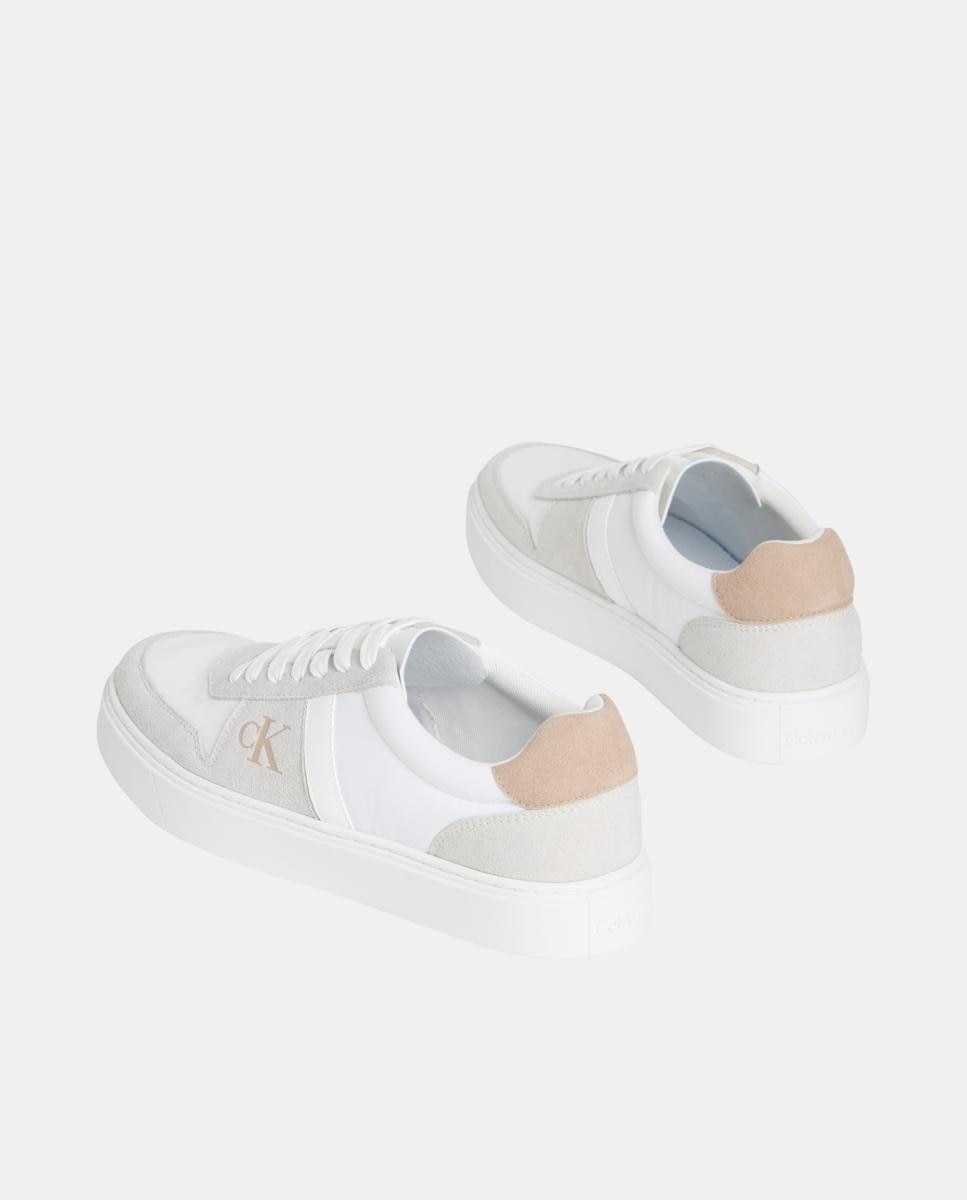 Zapatillas de nylon y ante con logo Calvin Klein - Blanco Blanco-4