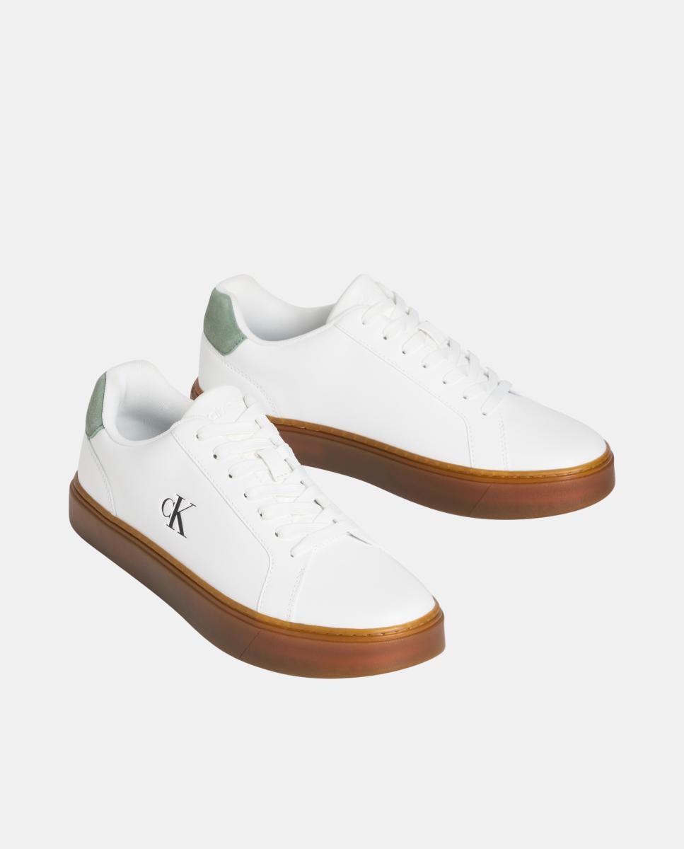 Zapatillas de piel cupsole suela caramelo Calvin Klein - Blanco Blanco-2