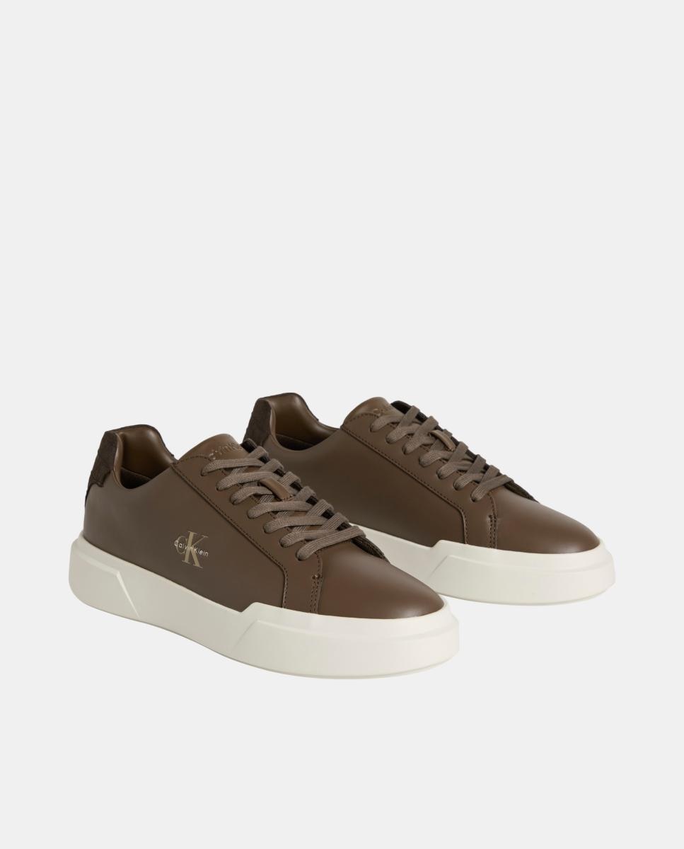 Zapatilla de piel calvin klein - Marrón Marrón-2