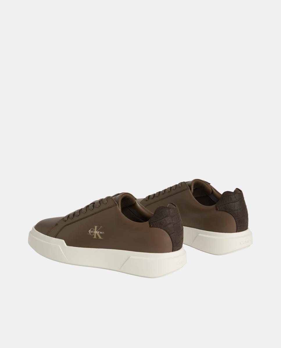 Zapatilla de piel calvin klein - Marrón Marrón-3