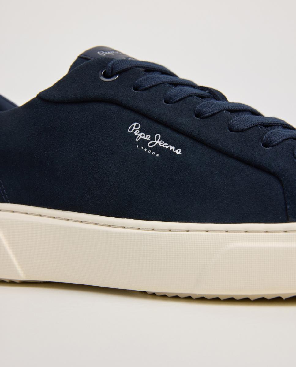 Sapatilhas de Pele de Camurça com Sola de Borracha Ultraleve Azul-marinho-5