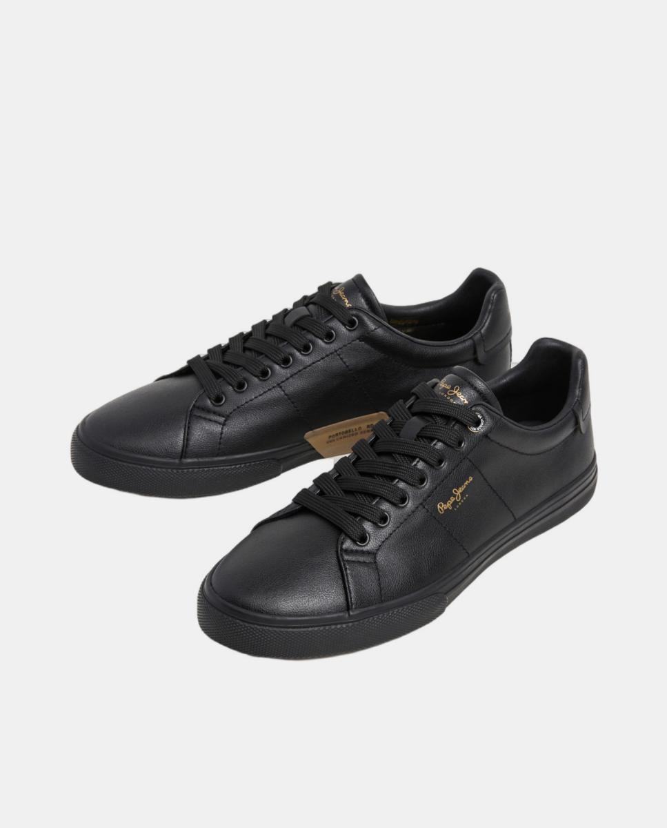 Sapatilhas Vulcanizadas com Design Clássico Preto-2