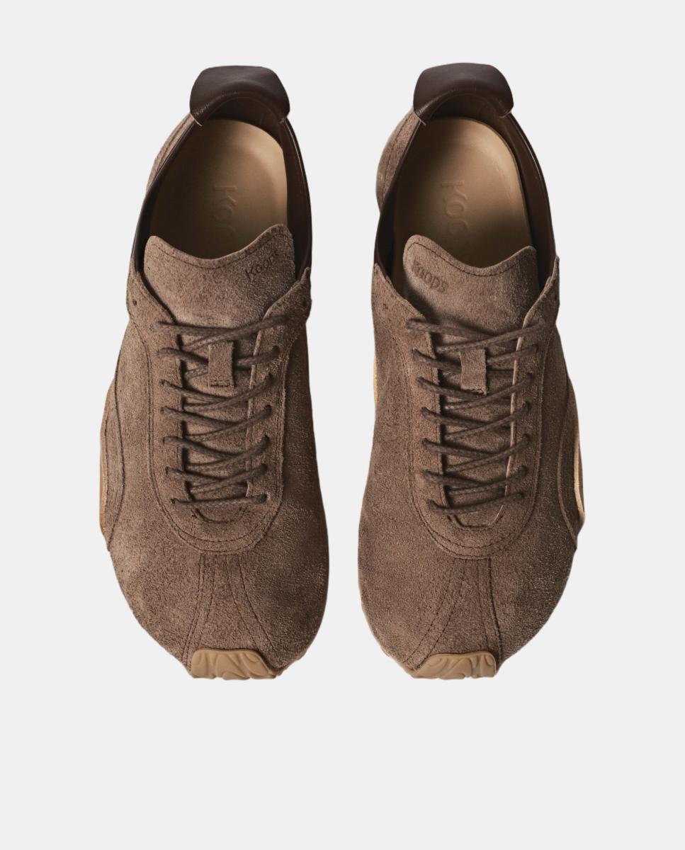 Zapatillas unisex en cuero y suela plana sin drop. - KOOPS - Marrón oscuro Marrón oscuro-4