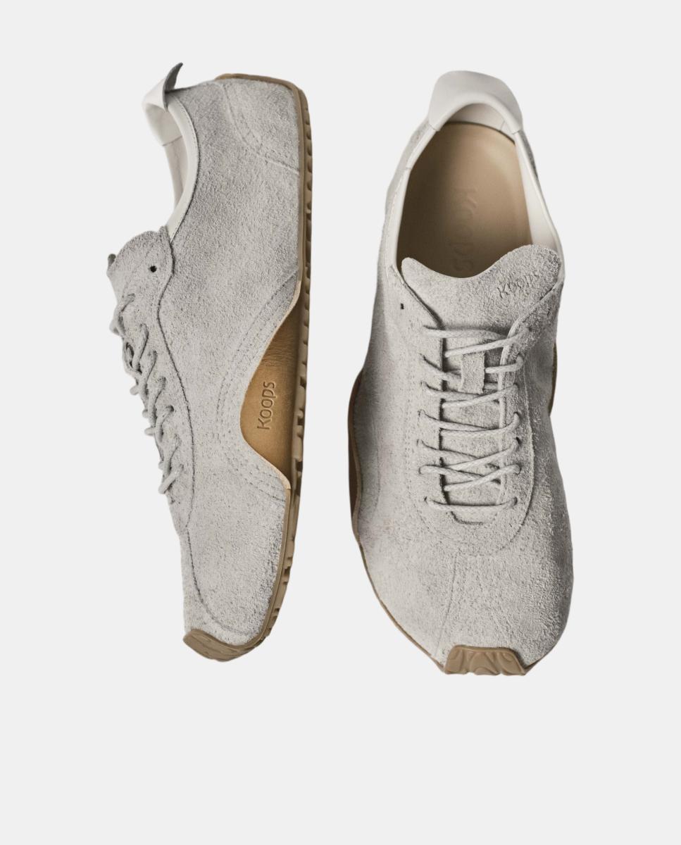 Zapatillas de piel con suela plana barefoot - KOOPS - Gris Gris-3