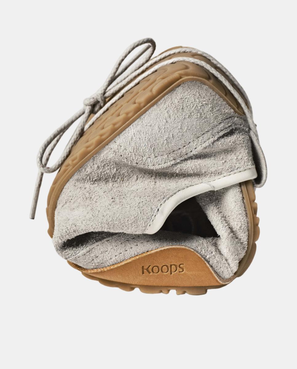 Zapatillas de piel con suela plana barefoot - KOOPS - Gris Gris-4