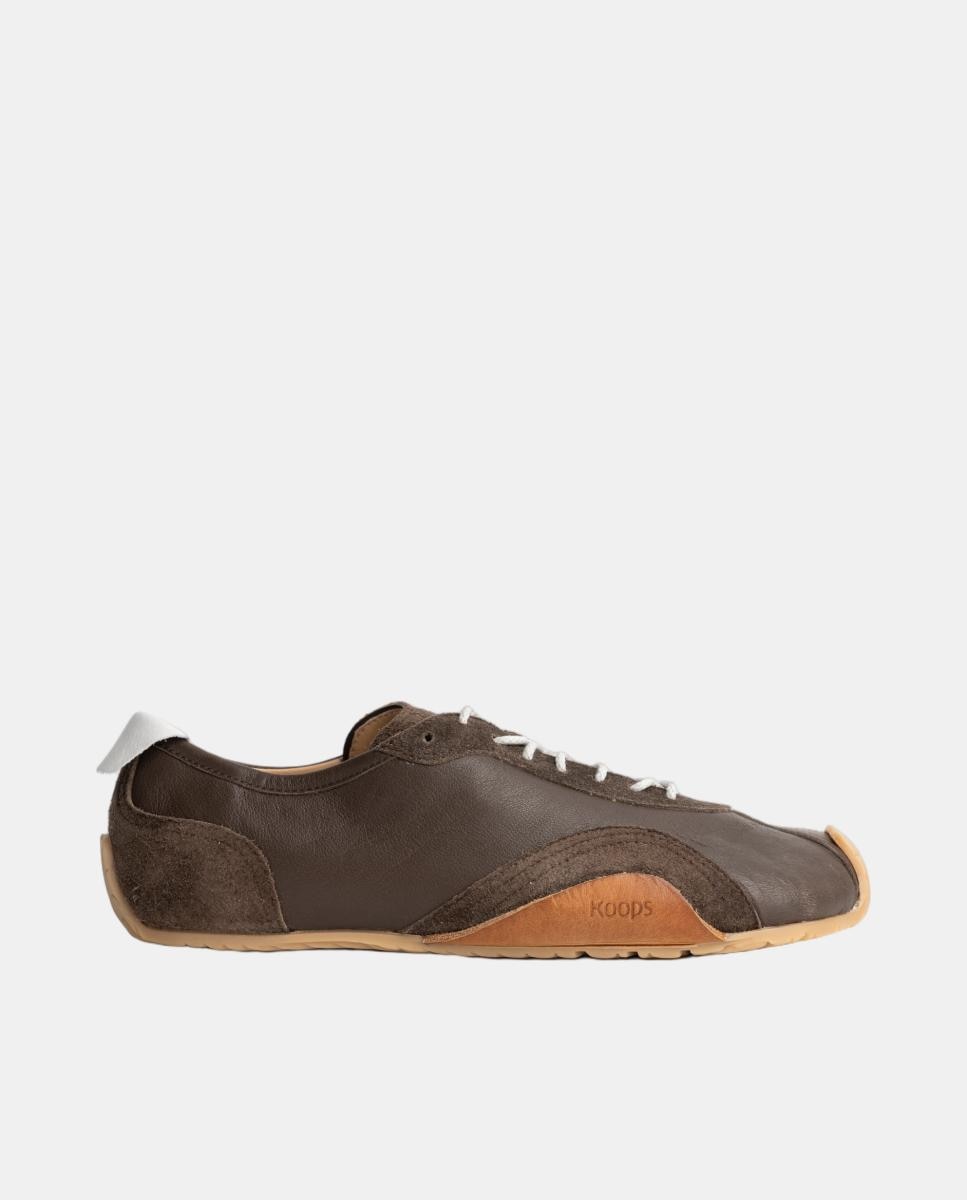Imagen 0 de Zapatillas de piel con suela plana barefoot Marrón oscuro
